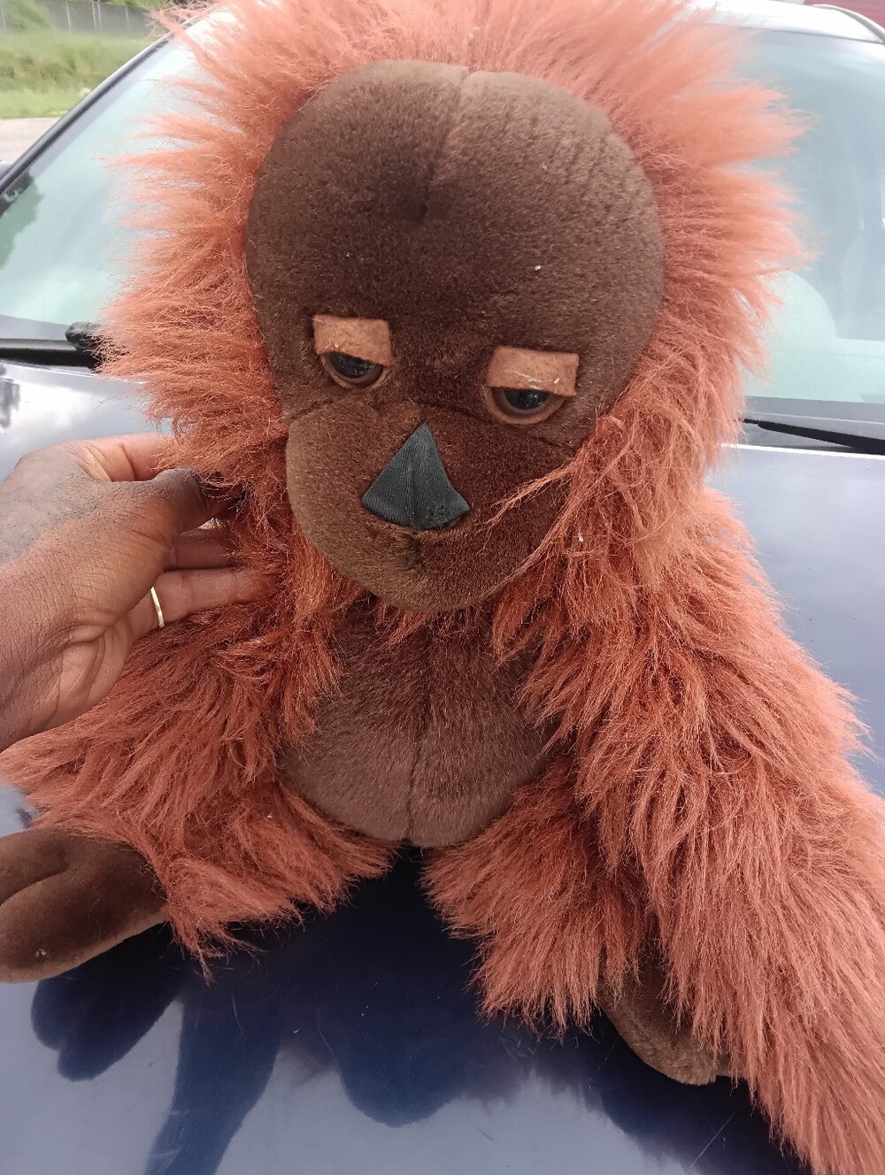 Vintage Realistic Orangutan Orange Plush Stuffed Animal
